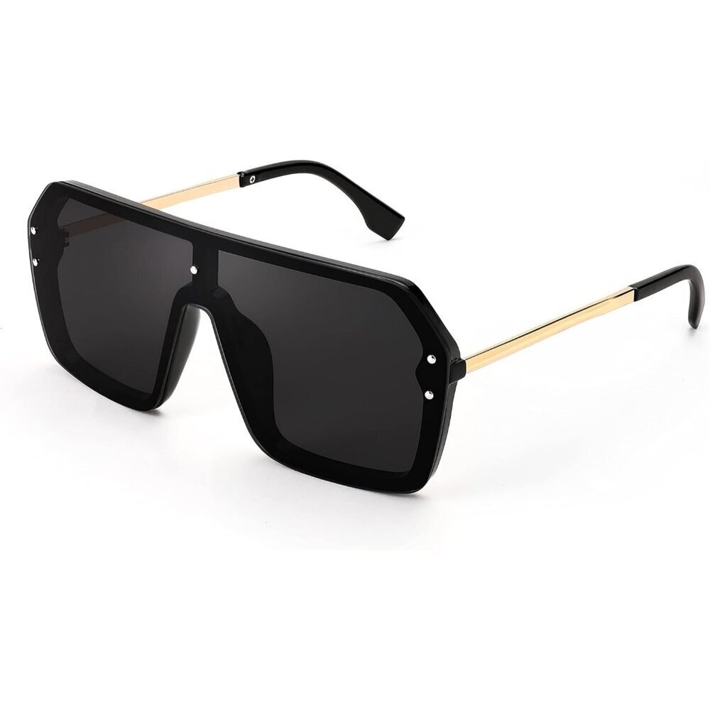 Women's Black Classic Siamese One Piece Stylish Retro Comfortable Sunglasses